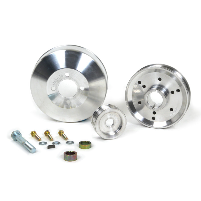BBK 1555 BBK 96-01 Mustang 4.6 GT Cobra Underdrive Pulley Kit - Lightweight CNC Billet Aluminum (3pc)