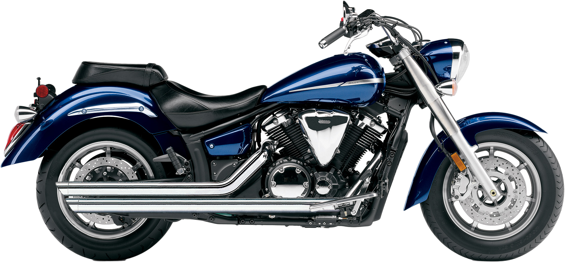 Cobra Speedster Slashdown Exhaust 2825 - Chrome V-Star 1300 07-15