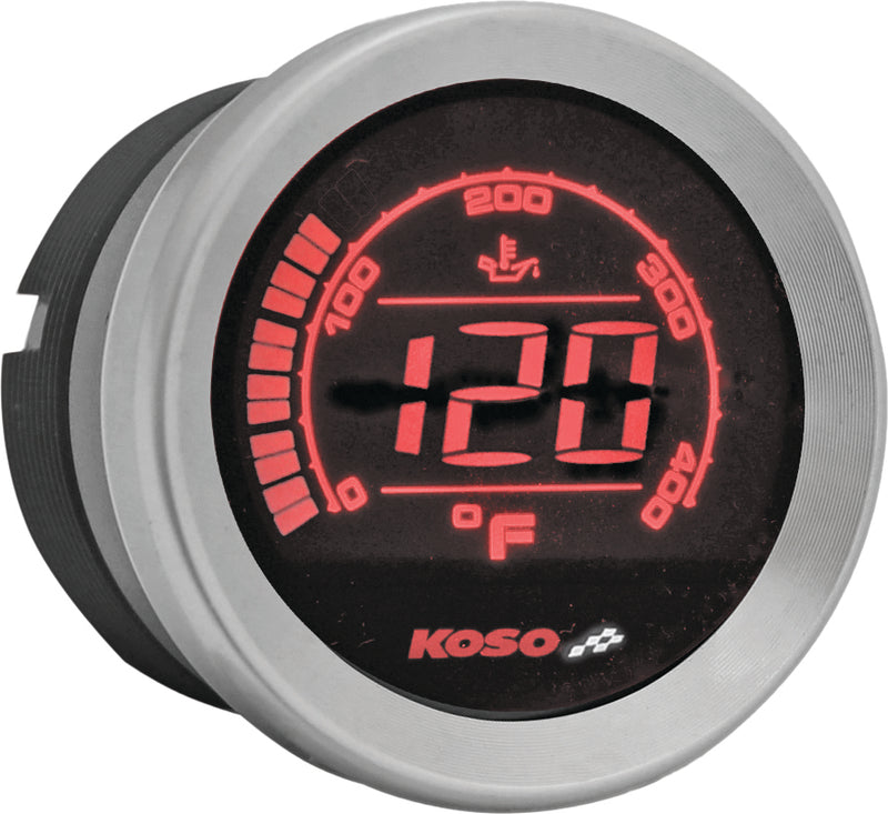 Hd 02t 2'' Oil Temp Gauge Silver Bezel