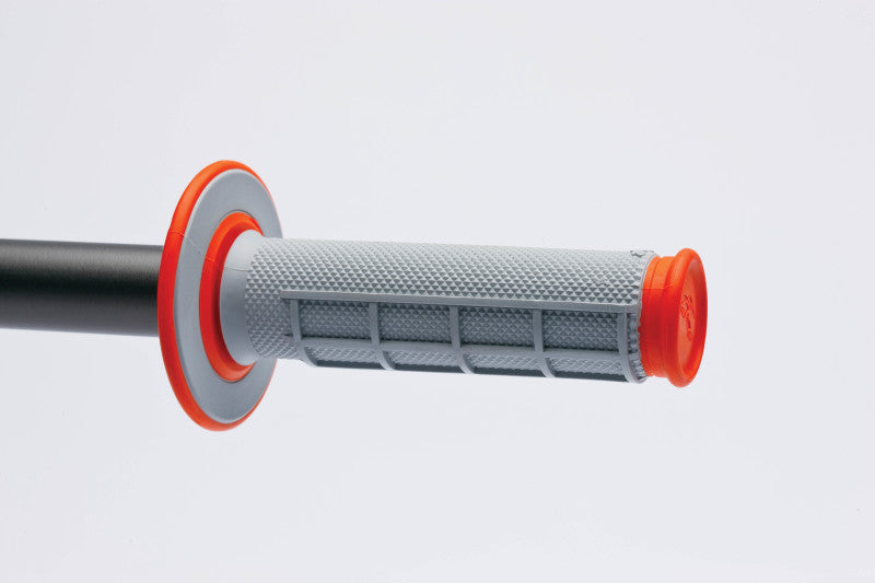 Renthal G155 Renthal MX Dual Compound Grips 1/2 Waffle - Grey/ Orange - G155