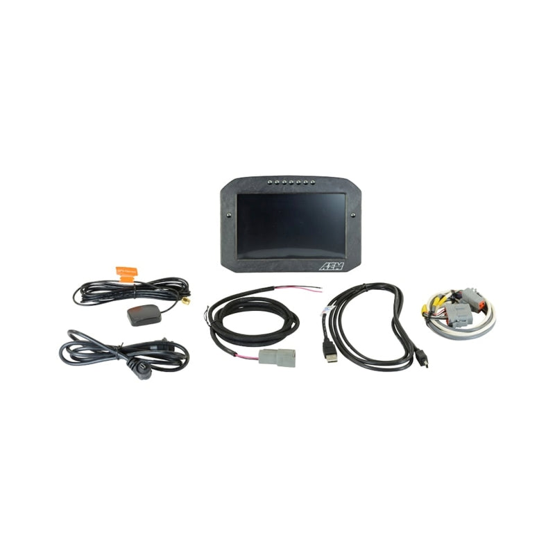 AEM 30-5703F AEM CD-7LG Carbon Logging Flush Digital Dash Display w/ Internal 20Hz GPS & Antenna