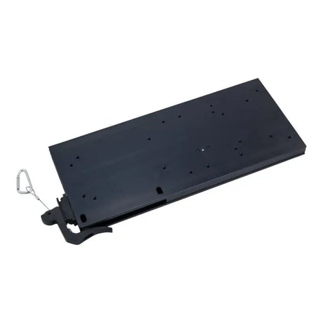 Black metal mounting plate with release mechanism for 8M0095972 Motorguide Universal QR bracket