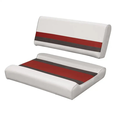 8WD125FF-1009 Wise Seating Deluxe Series Flip-Flop Seat Cushion, ergonomic and durable with red and gray stripes, ideal for marine, RV, automotive, and off-road use, Marine,AVADA - Best Sellers,Marine Maintenance
