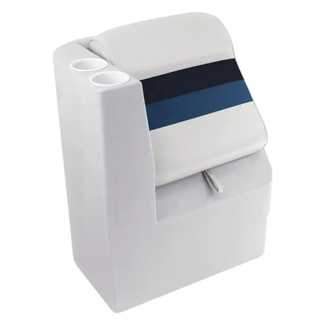 Boat seat with cupholders and striped backrest from Wise Seating Deluxe Series Lean Back Recliner Le