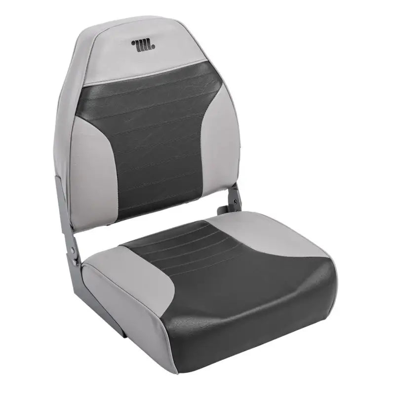 8WD588PLS-664 Wise Seating Standard High Back gray and black boat seat, high back design.