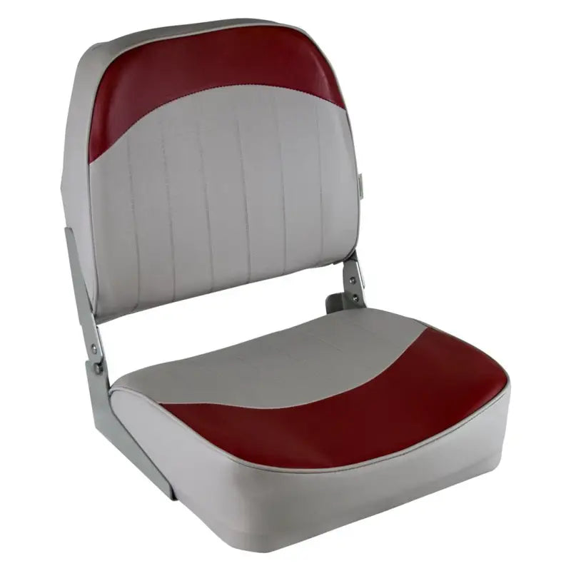 8WD734PLS-661 Wise Seating Standard Low Back Boat Seat, ergonomic design, high-quality construction, gray and red color, ideal for boats, durable and comfortable
