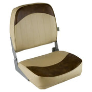 8WD734PLS-662 Wise Seating Standard Low Back Boat Seat - Beige and Brown