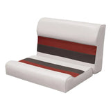 White boat bench seat with stripes from Wise Seating Deluxe Series for comfy seating