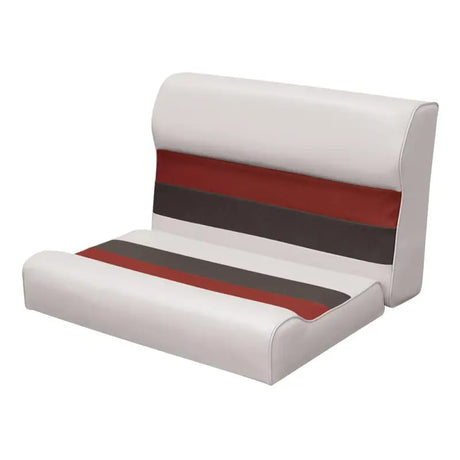 White boat bench seat with stripes from Wise Seating Deluxe Series for comfy seating