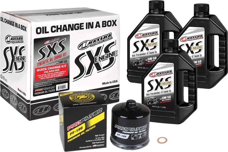 MAXIMA Sxs Quick Change Kit 5w 50 With Black Oil Filter
