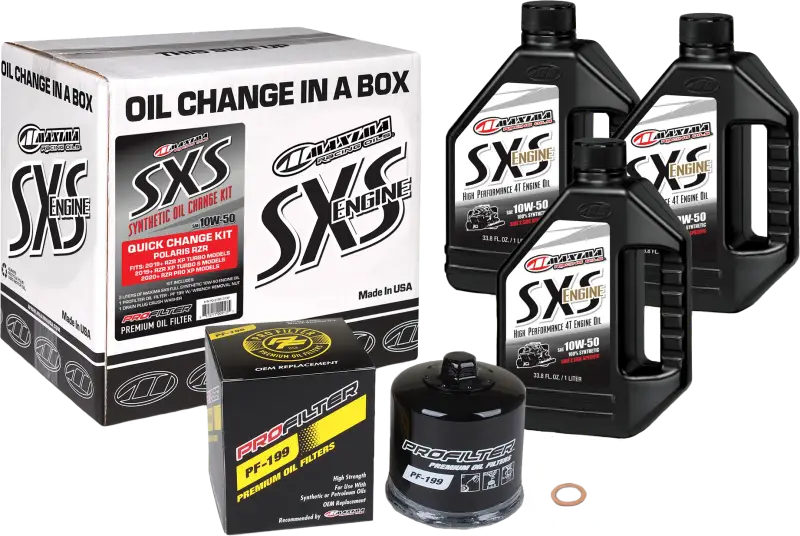 MAXIMA Sxs Quick Change Kit 10w 50 With Black Oil Filter