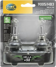 Hella halogen headlight bulb set 9005P50TB 12V 65W P20D for bright road visibility