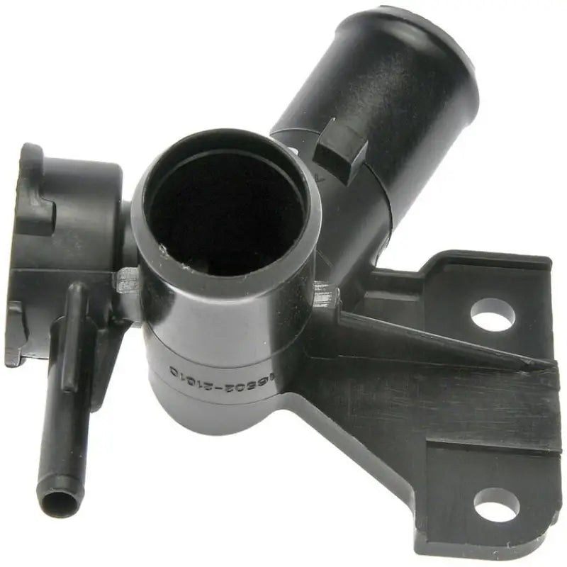 Black plastic coolant hose connector on Dorman Filler Assembly for easy repair