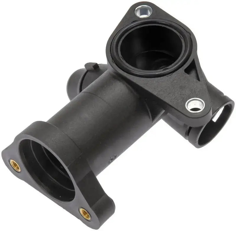 Black plastic coolant flange for Dorman Water Outlet replacement part