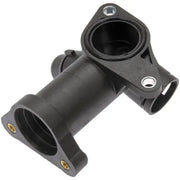 Black plastic coolant flange for Dorman Water Outlet replacement part