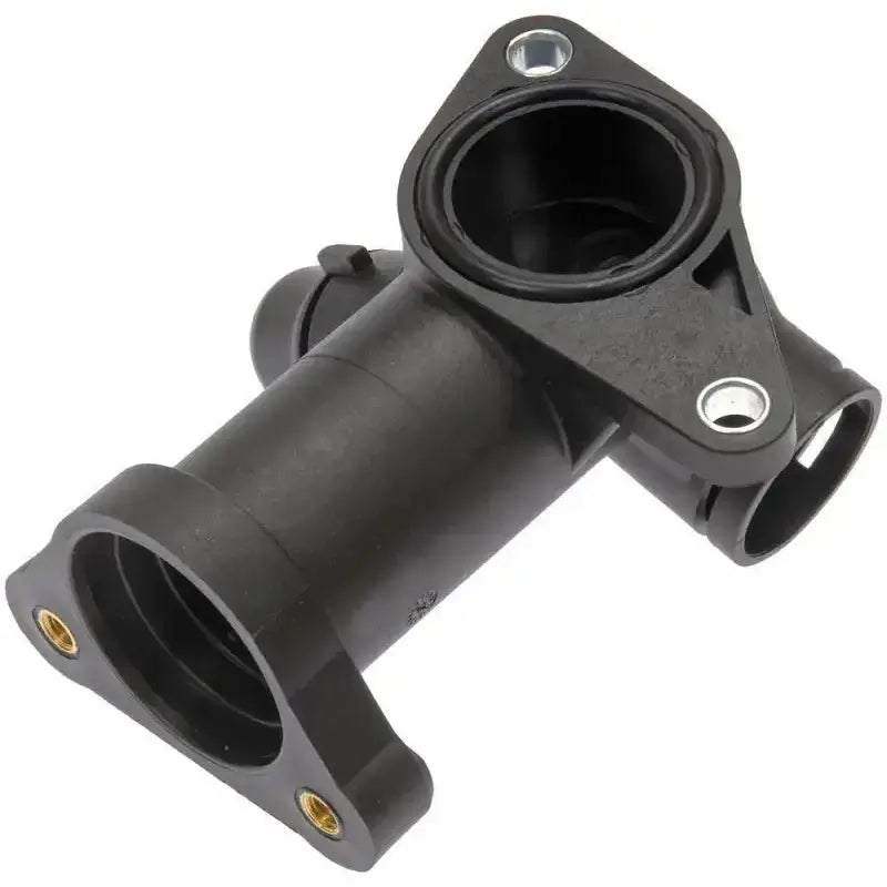 Black plastic coolant flange for Dorman Water Outlet replacement part