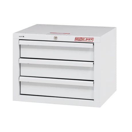 903-3-01 Weatherguard 3 Drawer Cabinet, durable white storage for tools, RV, automotive, powersports, off-road, marine, exterior, truck accessories, interior, truck bed, RV parts, AVADA - Best Sellers