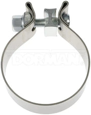 Metal exhaust clamp for secure Dorman tailpipe clamp installation