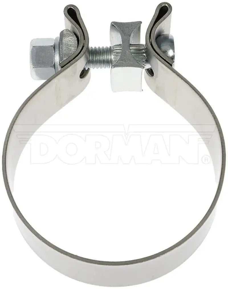 Metal exhaust clamp for secure Dorman tailpipe clamp installation