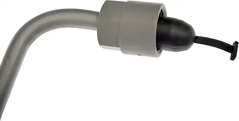 Gray tube with black rubber stopper for Dorman Fuel Injector Feed Line assist