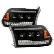 Black LED headlights for 2009-2017 Dodge Ram 1500 from Spyder, model 9040184