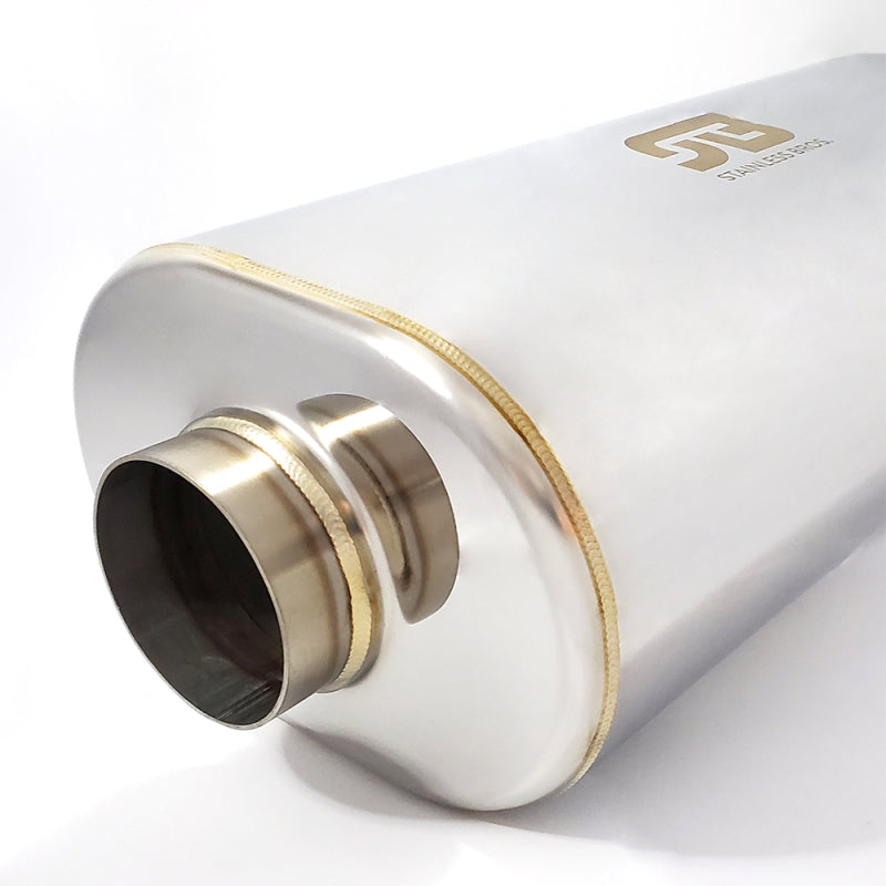 Stainless Bros 616-07623-2100 Stainless Bros 3.0in x 17.0in OAL SS304 Muffler - Polished