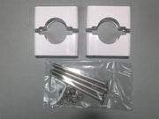 White metal pipe clamps with hardware from Morad pair of split mounts in stainless steel