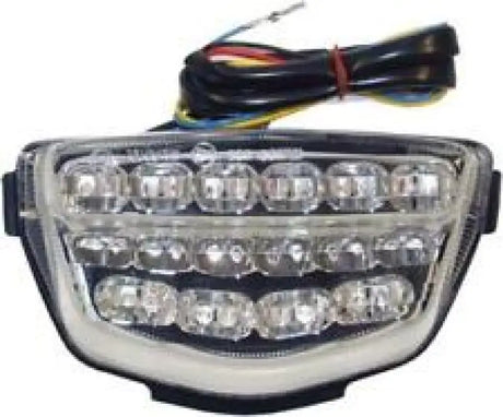 LED motorcycle tail light with wiring, Dmp Powergrid tail light, intense luminescence