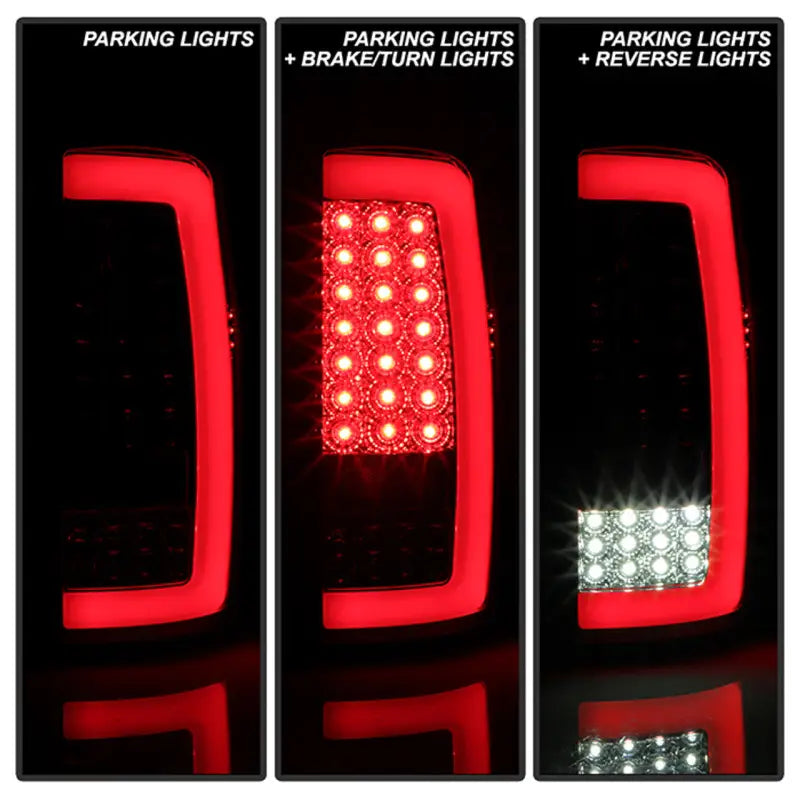 Automotive tail light display showcasing Spyder Light Bar C Shape Red for the Spyder Light bar