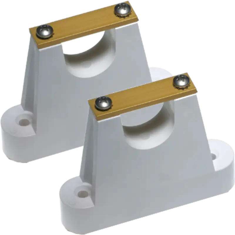 White and gold pipe supports for 9067 Morad Adaptor Accepts 1 inch Stanchion