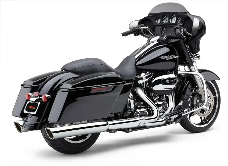 909 Twins 4" Slip Ons Chrome Flh/Flt 17 22 - COBRA