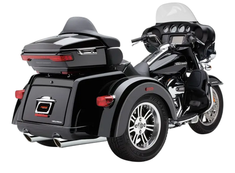 909 Twins 4" Slip Ons Black Tri Glide 09 22 - COBRA