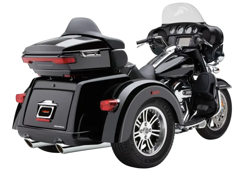 909 Twins 4" Slip Ons Black Tri Glide 09 22 - COBRA