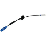 Black Dorman door release cable assembly with blue and white ends for easy repair