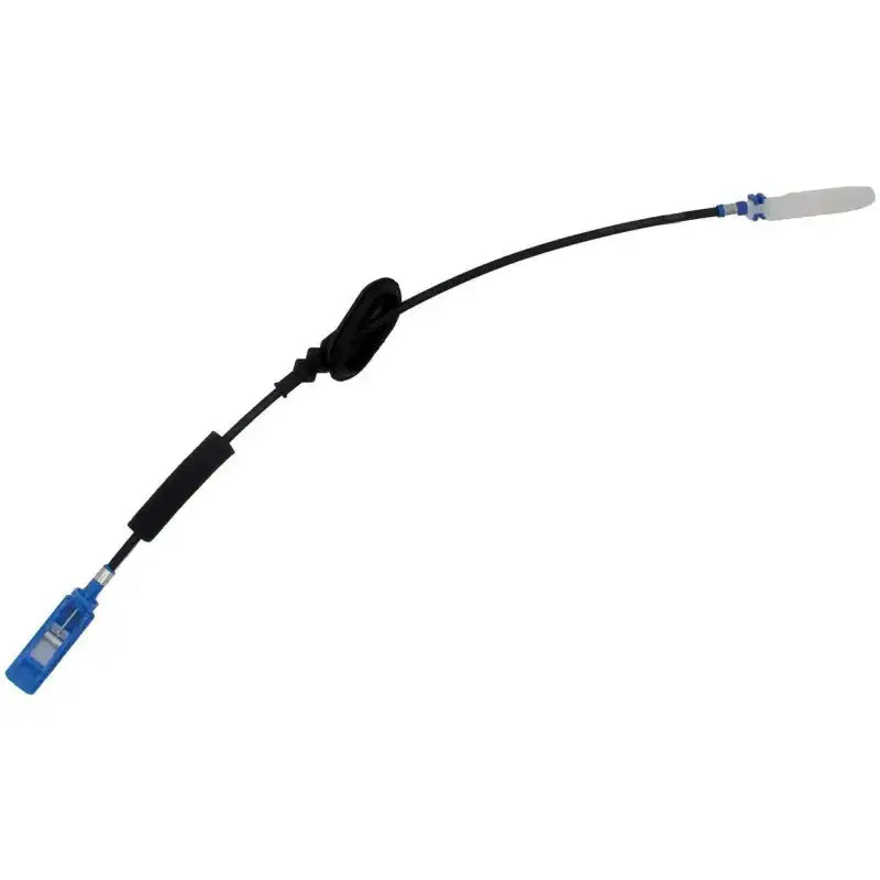 Black cable with blue and white connectors for Dorman door release cable assembly