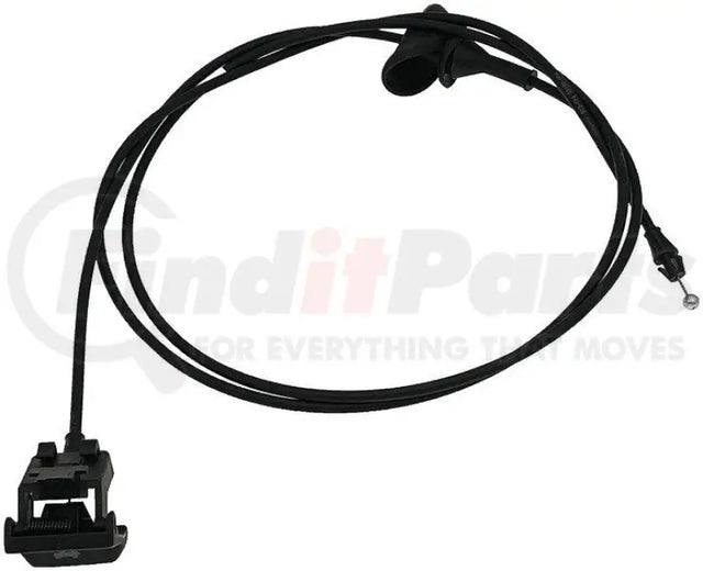 Black hood release cable assembly with connector ends for Dorman Hood Release product