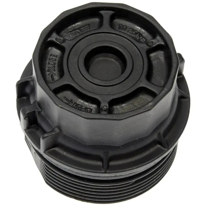 Black plastic oil filter cap for Dorman 917-039 oil filter cap replacement
