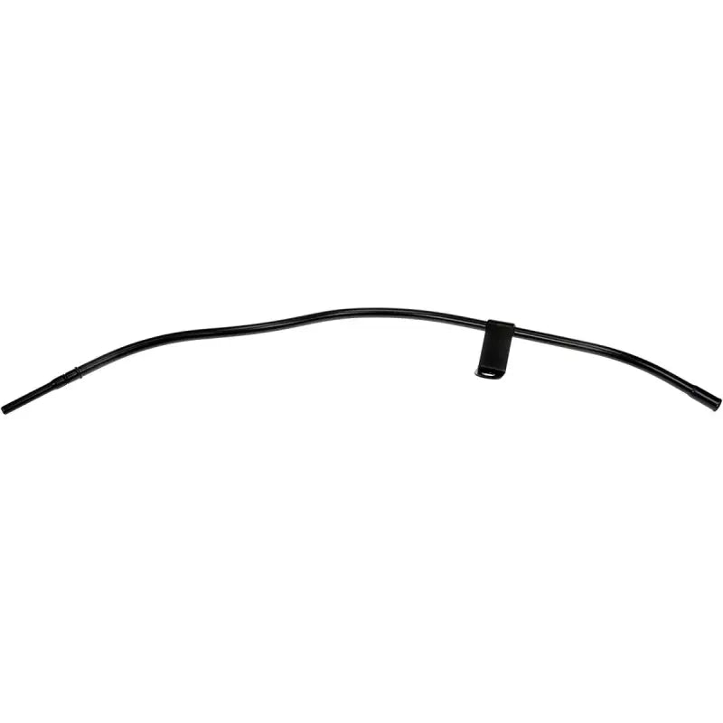 Curved black Dorman dipstick tube with clip for easy engine checks