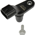 Black plastic Dorman cam position sensor with mounting bolt for reliable engine sensing