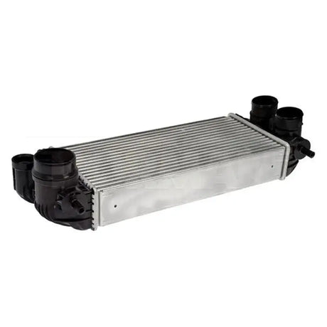 Silver Dorman Turbocharger Air intercooler with black plastic end tanks for turbocharger air