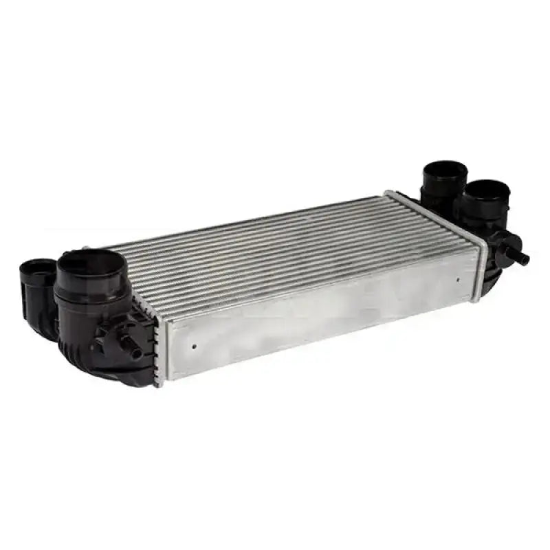 Silver Dorman Turbocharger Air intercooler with black plastic end tanks for turbocharger air