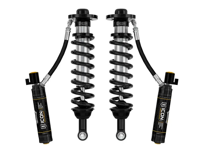 Black and silver coilover shocks for Ford F150 Lightning lowered front fitting 91831E
