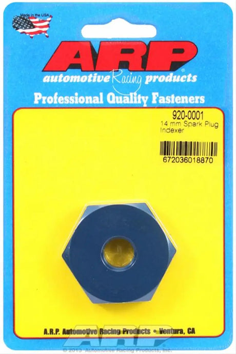 Blue spark plug indexer for ARP 14mm spark plugs in 920-0001 ARP spark plug tool