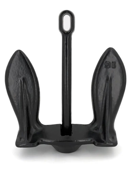 Black metal anchor from 920-B Greenfield Navy Anchor series for strong boat anchoring