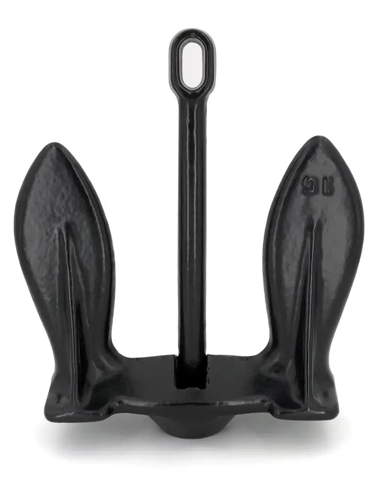 Black metal anchor from 920-B Greenfield Navy Anchor series for strong boat anchoring