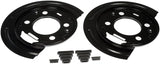 Two black Dorman Dust Shield with rubber parts for car brake protection