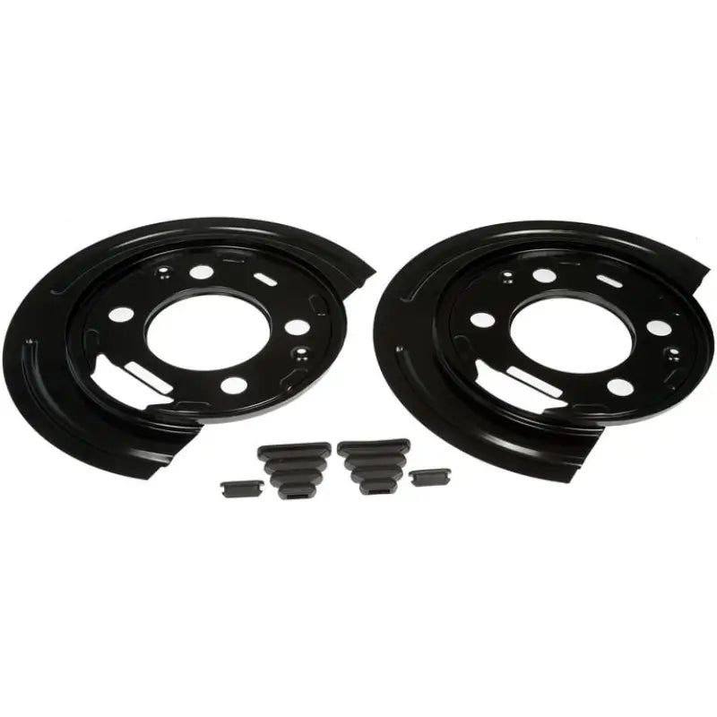 Black Dorman Dust Shield with rubber grommets for better brake dust protection