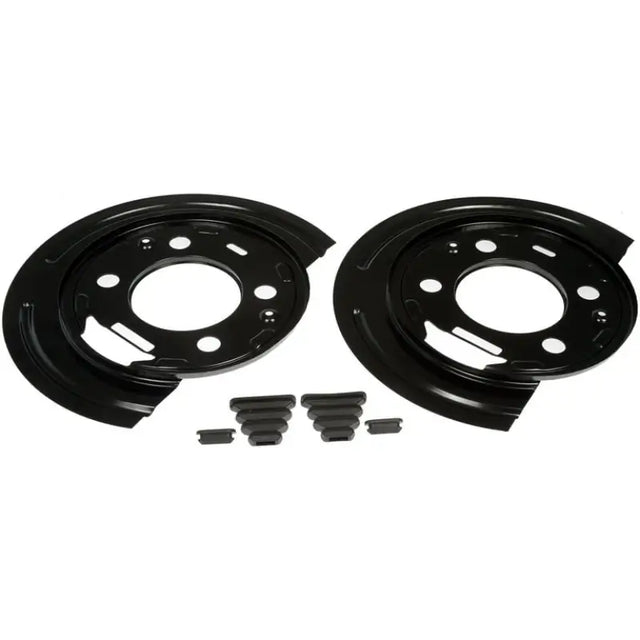 Black Dorman Dust Shield with rubber grommets for better brake dust protection