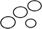 Four black O-rings from Dorman Rad Hose O-Ring Kit for Dorman Rad rad hose repairs