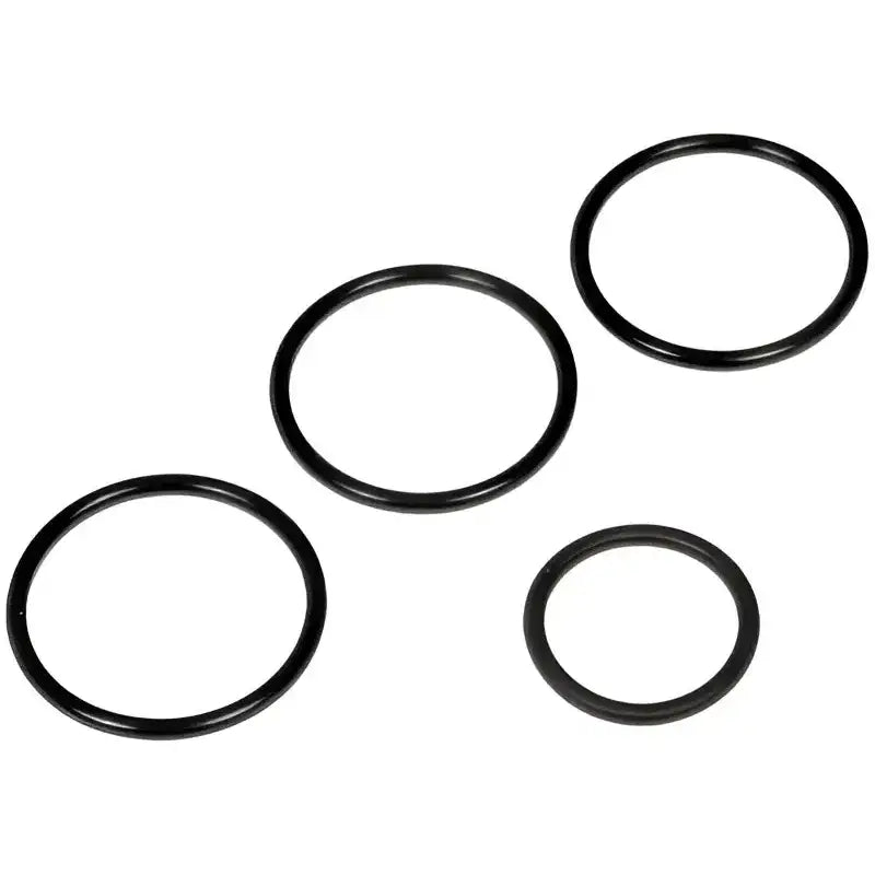 Four black O-rings from Dorman Rad Hose O-Ring Kit for Dorman Rad rad hose repairs